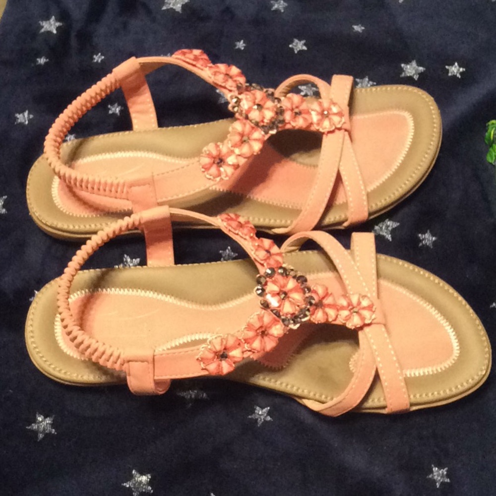 Sparkly flower sandals